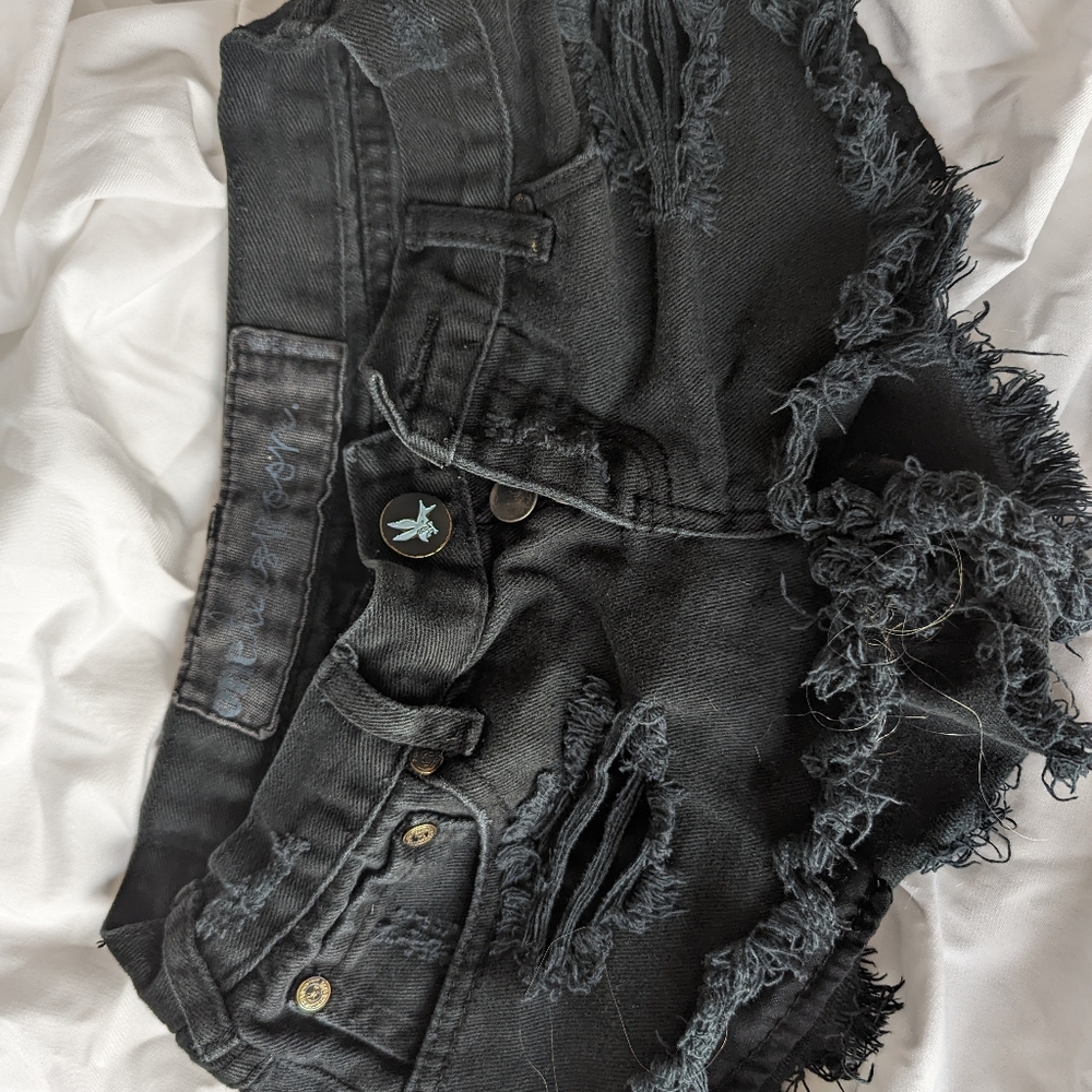 One teaspoon black denim shorts